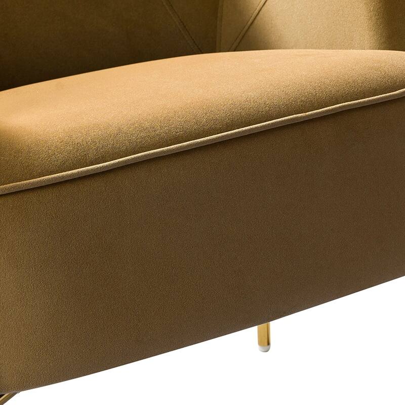 Marina Modern Velvet Accent Chair with Golden Legs Set of 2 by HULALA HOME