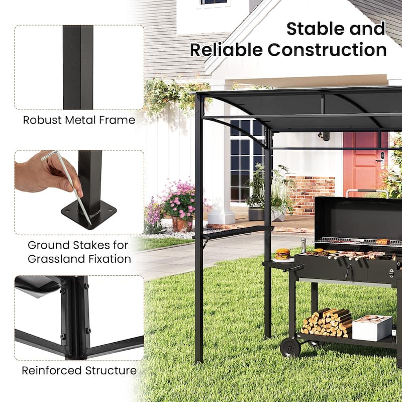 Costway 7'x4.5' Grill Gazebo Outdoor Patio Garden BBQ Canopy Shelter