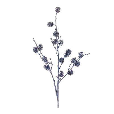 Pine Cone Twig Spray (Set of 6) - Blue