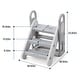 preview thumbnail 7 of 5, Foldable Toddler Step Stool for Kids, Adjustable 3 Steps Stool with Handles - Grey