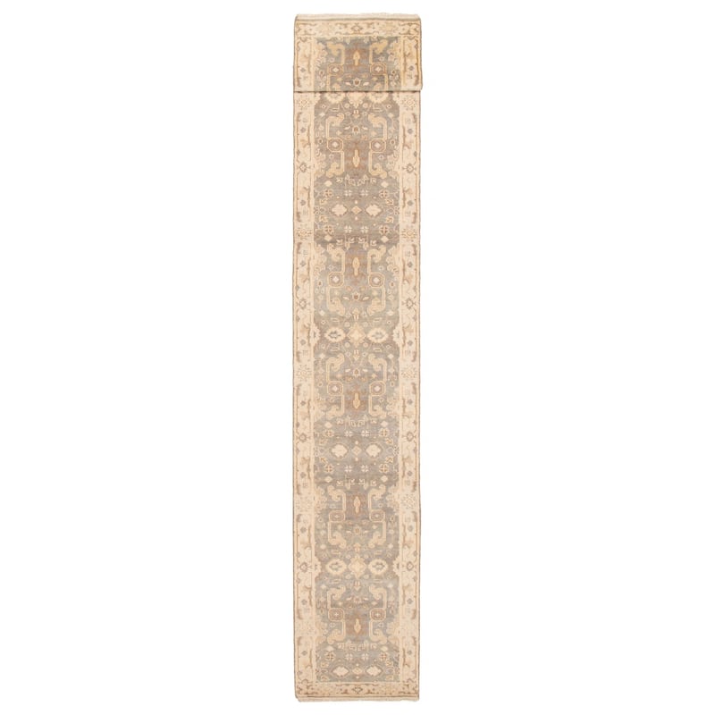 ECARPETGALLERY Hand-knotted Royal Oushak Grey Wool Rug - 2'7 x 19'4 - Grey - 2'7 x 19'4