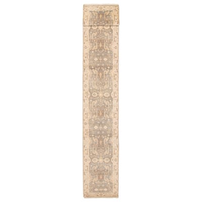 ECARPETGALLERY Hand-knotted Royal Oushak Grey Wool Rug - 2'7 x 19'4