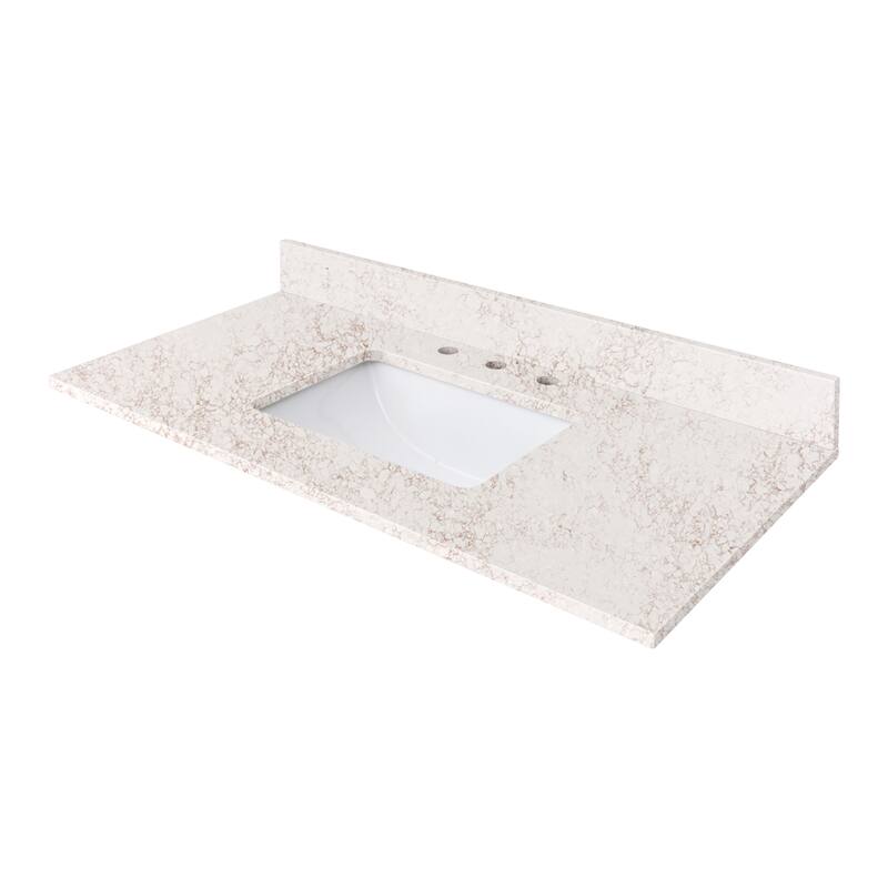 Avanity Quartz Vanity Top with Rectangular Undermount Sinks