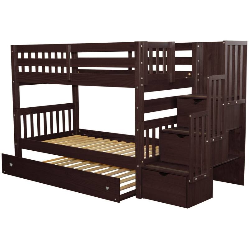 Taylor & Olive Trillium Twin over Twin Stairway Bunk Bed, Twin Trundle