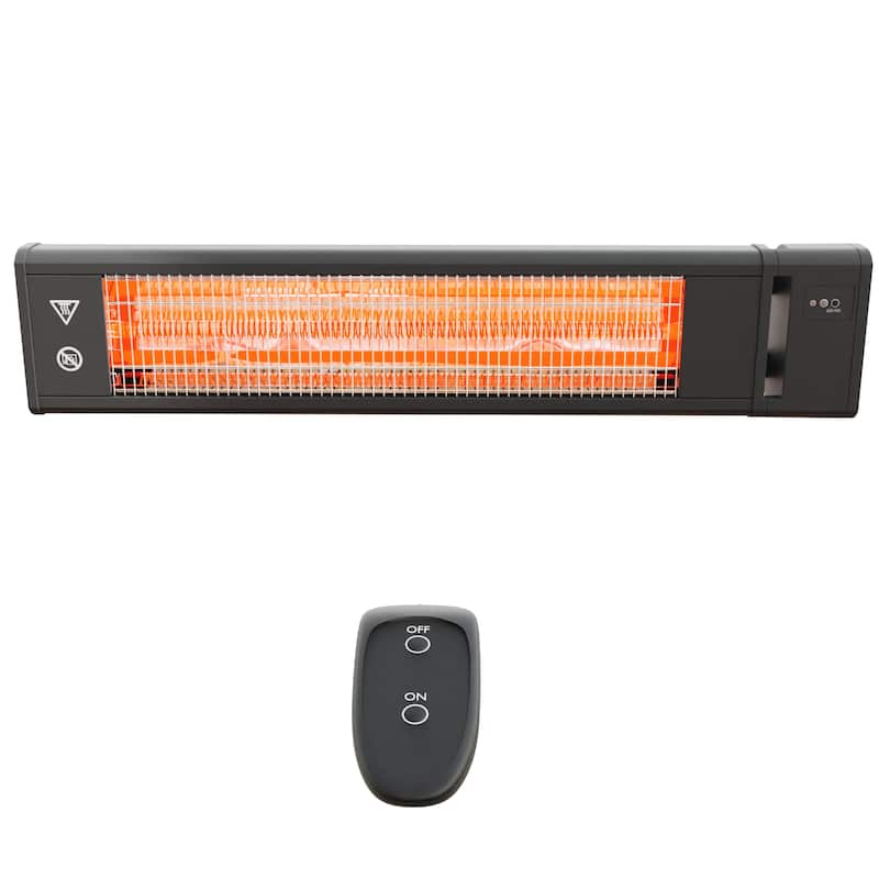 Cozywor Infrared Outdoor Electric Space Heater, Wall Mounted Heater, 1500 W, Remote Control 29" x 6", Black - N/A