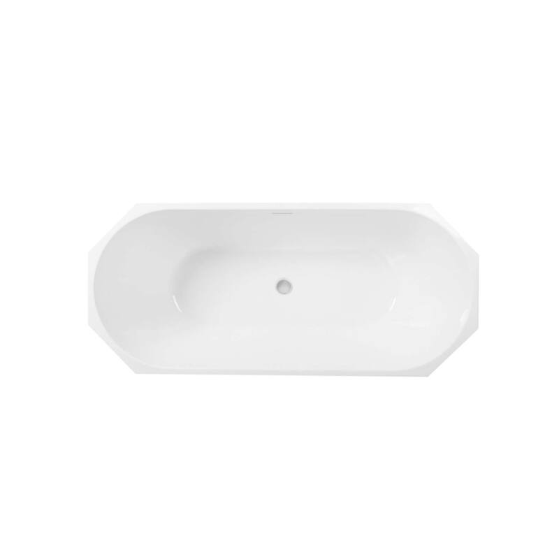 Edward Soaking Diamond Style Bathtub in Glossy White