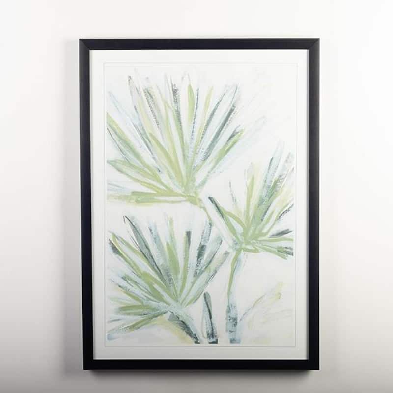 Framed Fresco Palm Frond Print Wall Decor