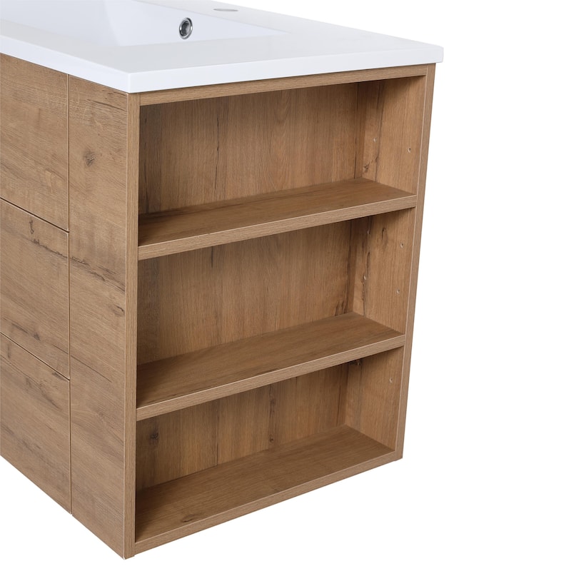 Bathroom Vanity With Sink In 30/36 Inch, Floating Bathroom Vanity With Soft Close Drawers and adjustable shelves