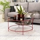 preview thumbnail 1 of 12, Llewellyn Contemporary 36-inch Glass Top Round Coffee Table by Furniture of America