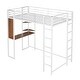 preview thumbnail 20 of 37, Metal Loft Bed With 2 Shelves And One Desk