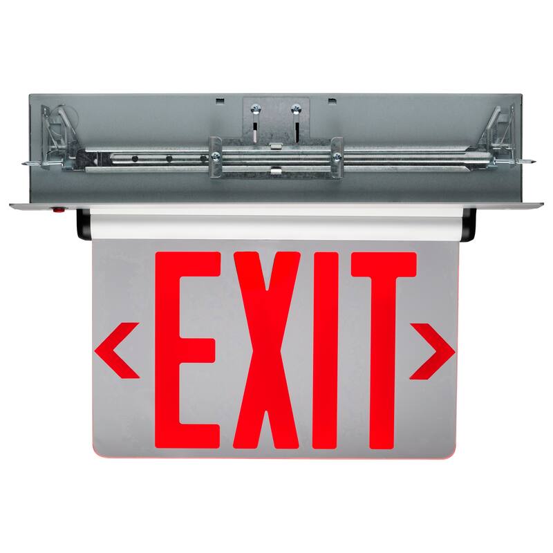 Red (Clear) Edge Lit LED Exit Sign 3.14 Watts Single Face 120V/277 Volts Clear Finish