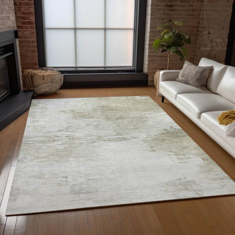 Machine Washable Indoor/ Outdoor Chantille Abstract Ombre Rug