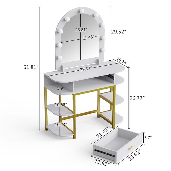 lighted desk