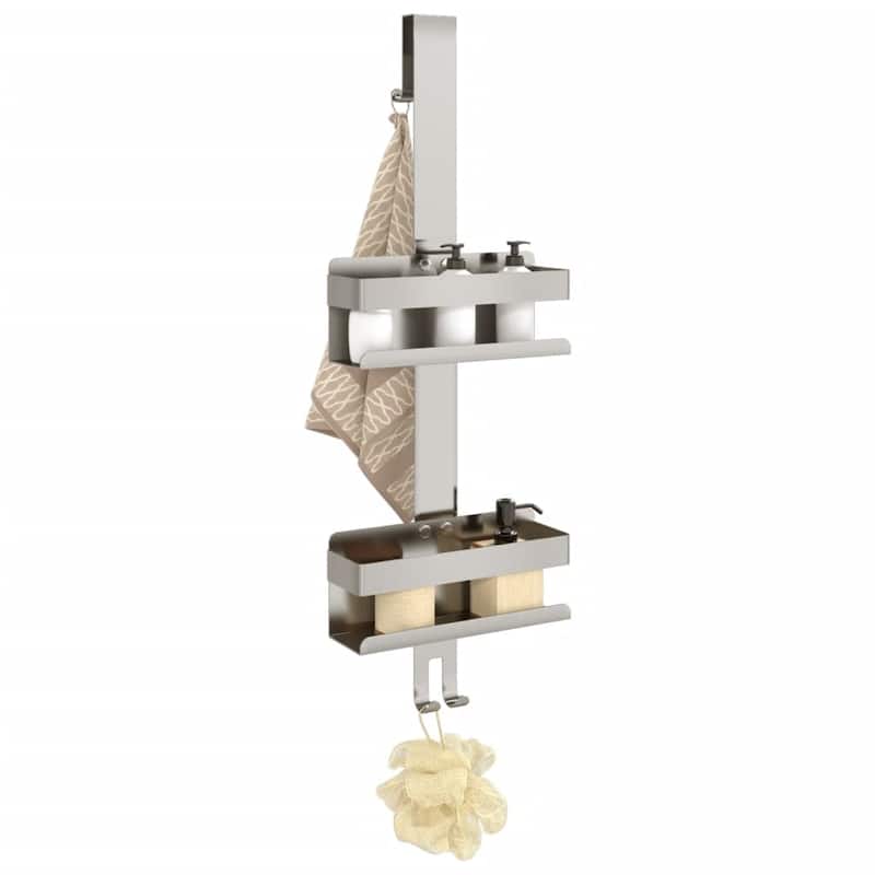 vidaXL Hanging Shower Caddy Shelf Storage Bathroom Brushed 304 Stainless Steel