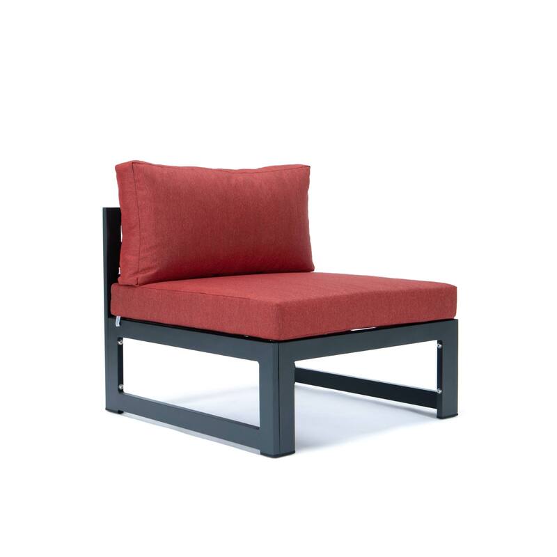Chelsea 5-Piece Modern Armless Patio Sectional and Coffee Table for Patio Garden Summer Yard Porch