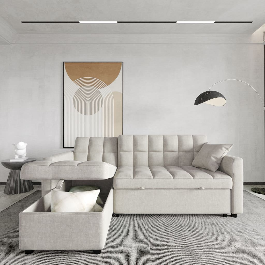 Reversible Sofa Chaise with Pull-out Bed