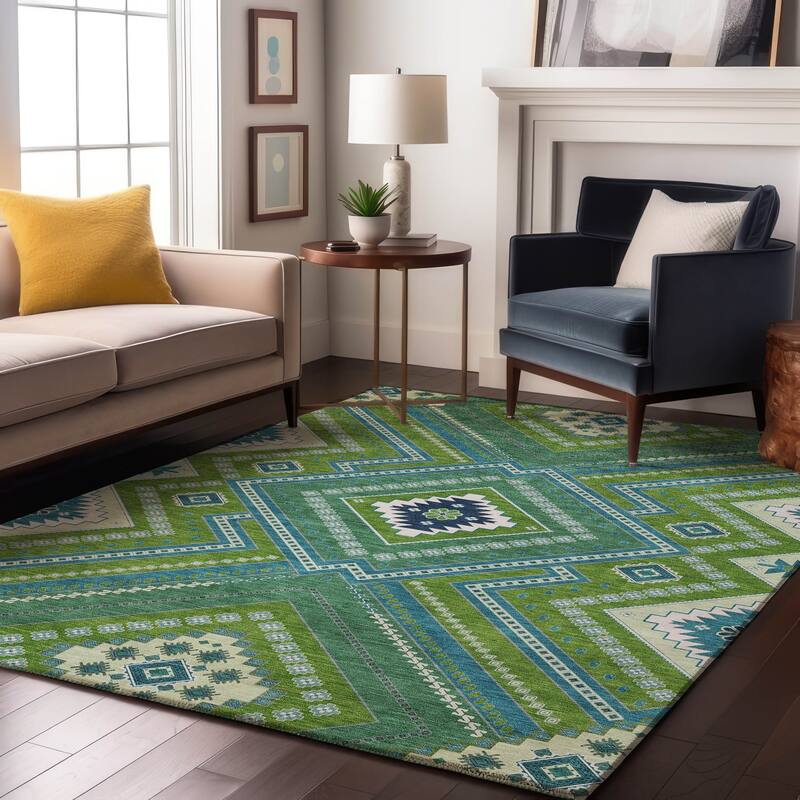 Premium Washable Super Soft Boho Global Mayfield Rug - Lime - 2'6" x 3'10"