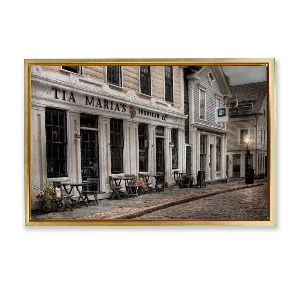 Stupell European Cafe Architecture Framed Floater Canvas Wall Art Design By Robin-Lee Viera
