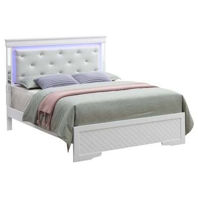 Silver Champagne Full Bed with Modern Transitional Style, Durable Frame and Elegant Finish for Bedroom Comfort