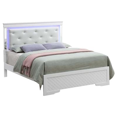 Silver Champagne Queen Bed with Transitional Frame, Durable Design and Elegant Finish for Modern Bedroom Style