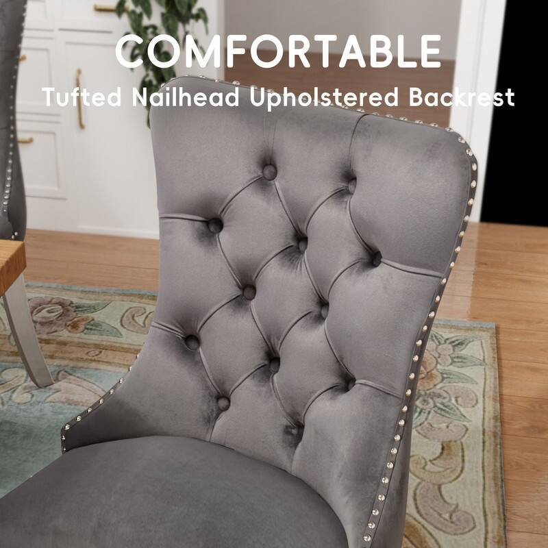 Contemporary Velvet Upholstered Dining Chair Set of 4