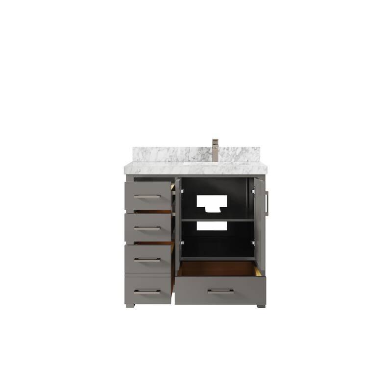Willow Collections 36 in. W x 22 in. D Malibu Right Offset Sink Bathroom Vanity with Countertop