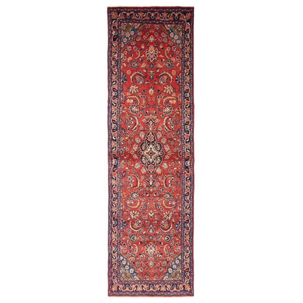 ECARPETGALLERY Hand-knotted Anadol Red Wool Rug - 2' 9" x 9' 11"