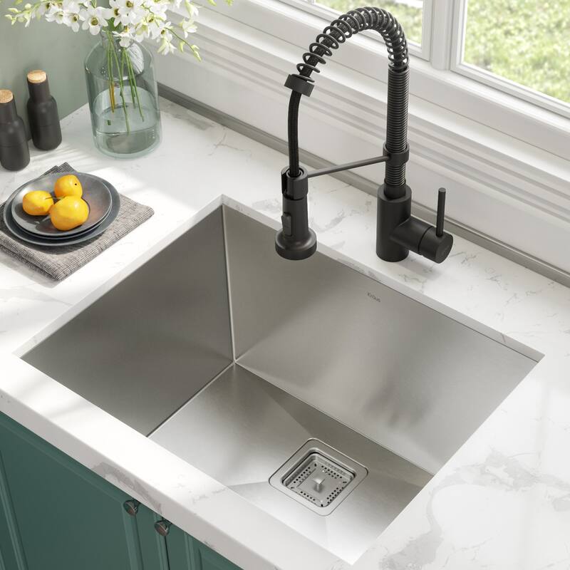 Kraus 3-in-1 Set Undermount Kitchen Sink, Pulldown Faucet, Dispenser