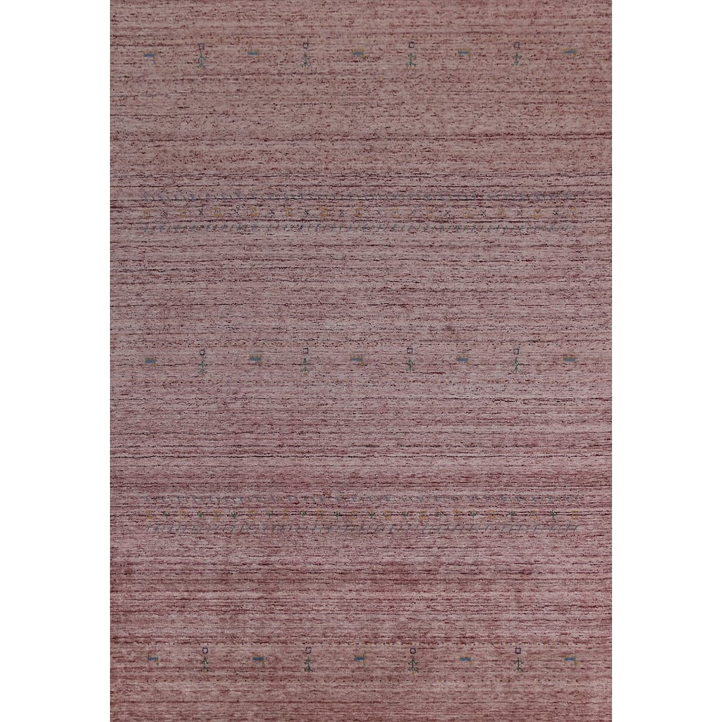 Hand Knotted Oriental 100% Wool Carpet Tribal Animal Pictorial Multi-Colored Gabbeh Area Rug - 10' 8'' X 7' 10''