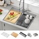 preview thumbnail 14 of 137, KRAUS Kore Workstation Drop-In Stainless Steel Kitchen Sink 28" L x 22" W (sink KWT310-28) - Stainless Steel