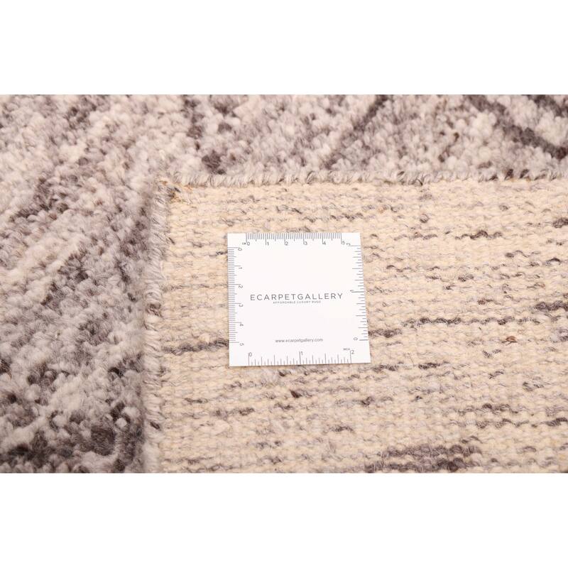 ECARPETGALLERY Hand-knotted Tangier Grey Wool Rug - 5'7 x 7'9