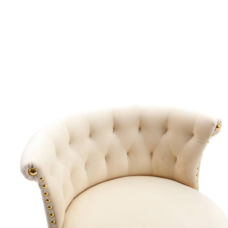 Ergonomic Swivel Bar Stools Set of 2 Adjustable Velvet Accent Chairs