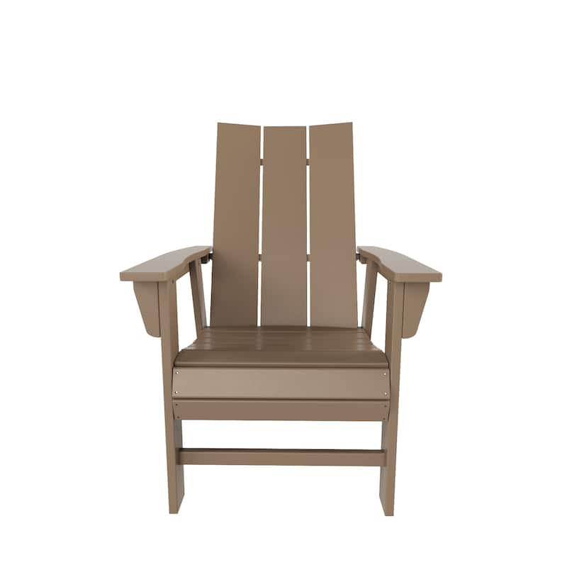 Polytrends Shoreside Hdpe All Weather Outdoor Patio Adirondack Dining Chair (1PC)