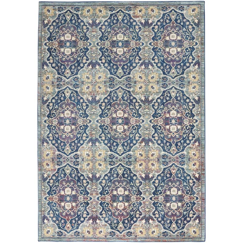 Jequp Power Loomed Distressed Floral Traditional Non Skid Area Rug By HomeRoots - 72' X '48' X '0.5