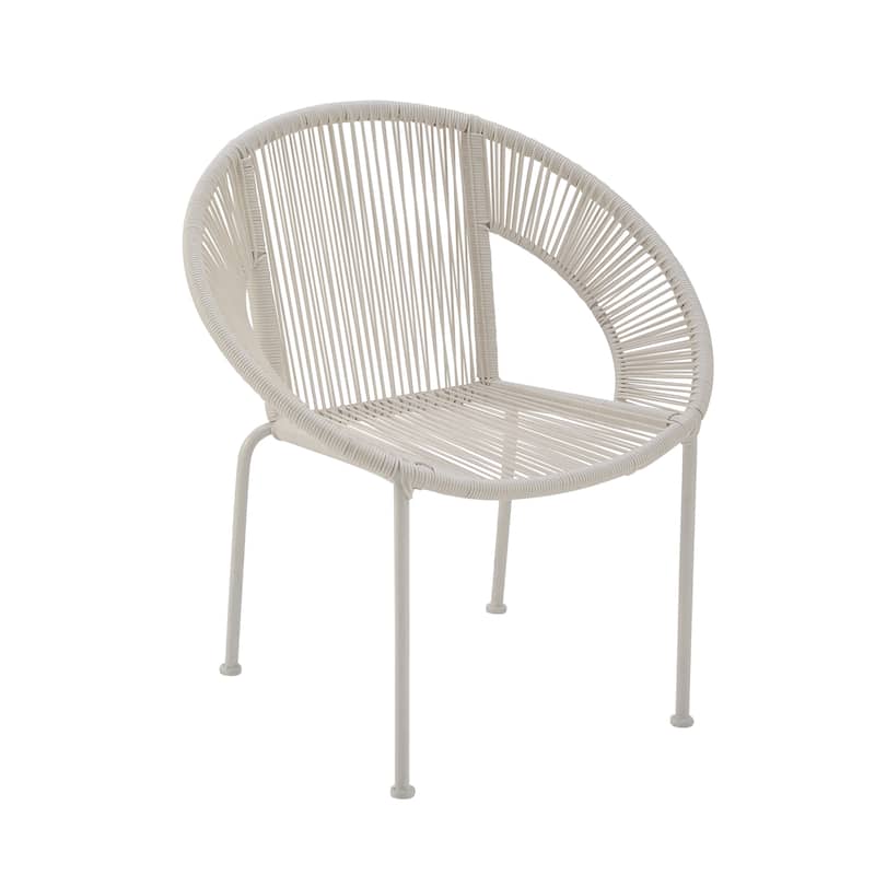 Plastic Rattan Outdoor Chair - Black or White- Roche River Decor