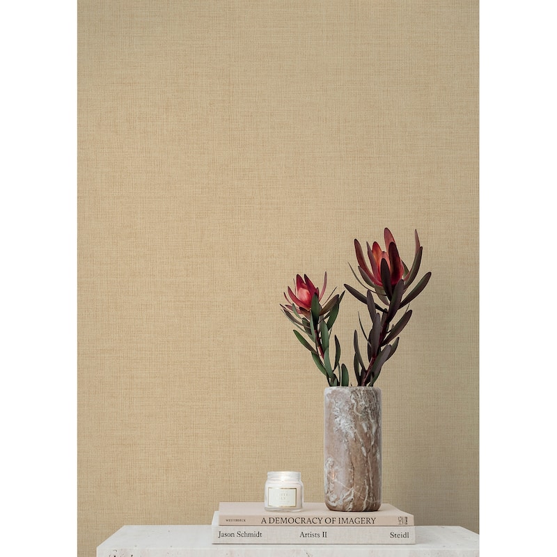 A-Street Prints Alba Light Yellow Open Weave Wallpaper