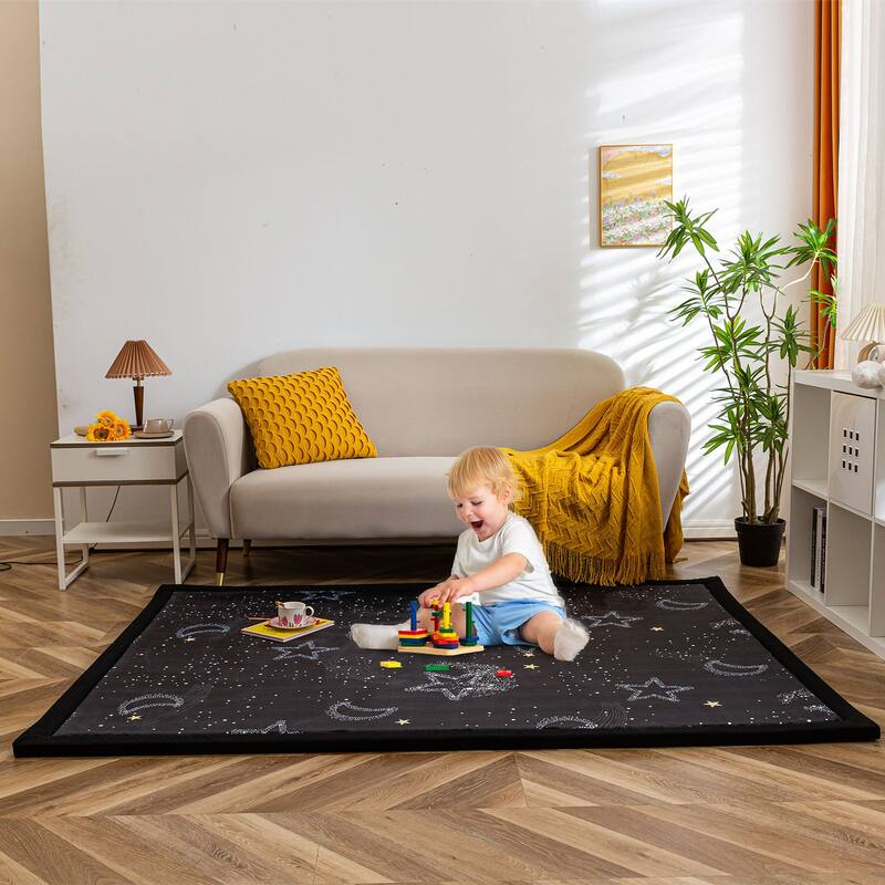 Memory Foam Soft Padded Baby Play Mats Area Rug with Non-Slip Bottom