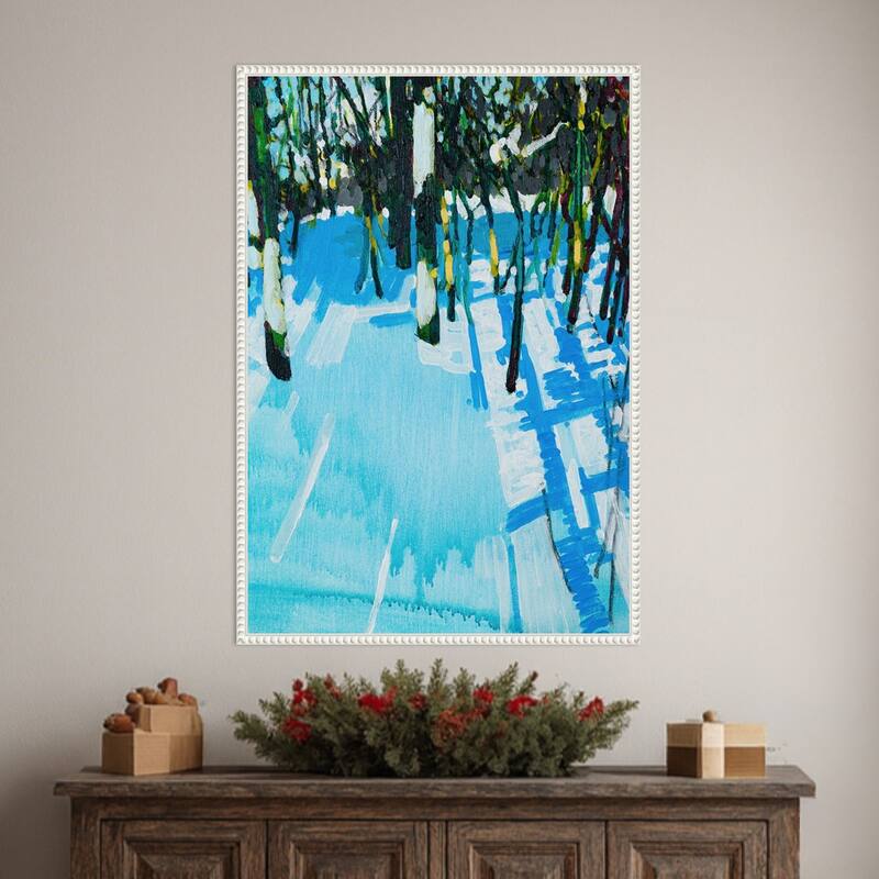 Whitewater 2 by Randall Mattheis (23 x 33 in.), Framed Canvas Wall Art Print - Sylvie Beaded White