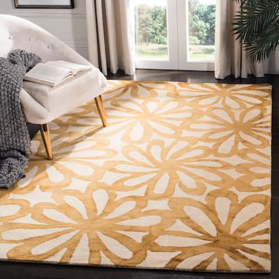 SAFAVIEH Handmade Dip Dye Maze Floral Watercolor Wool Rug