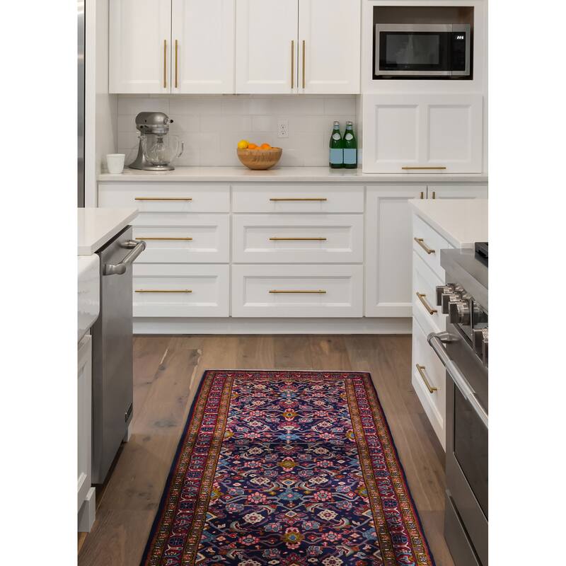 ECARPETGALLERY Hand-knotted Andelz Dark Navy Wool Rug - 3'5 x 10'8