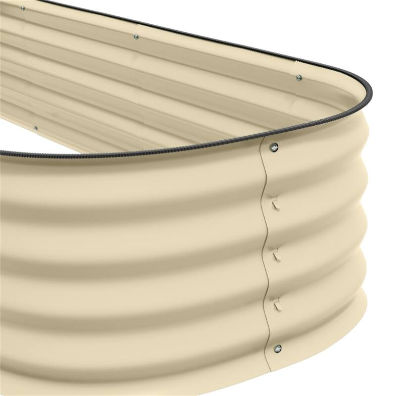 Modular Raised Garden Bed with Galvanized Steel and Drainage - 94.5" L x 24.5" W x 11.75" H