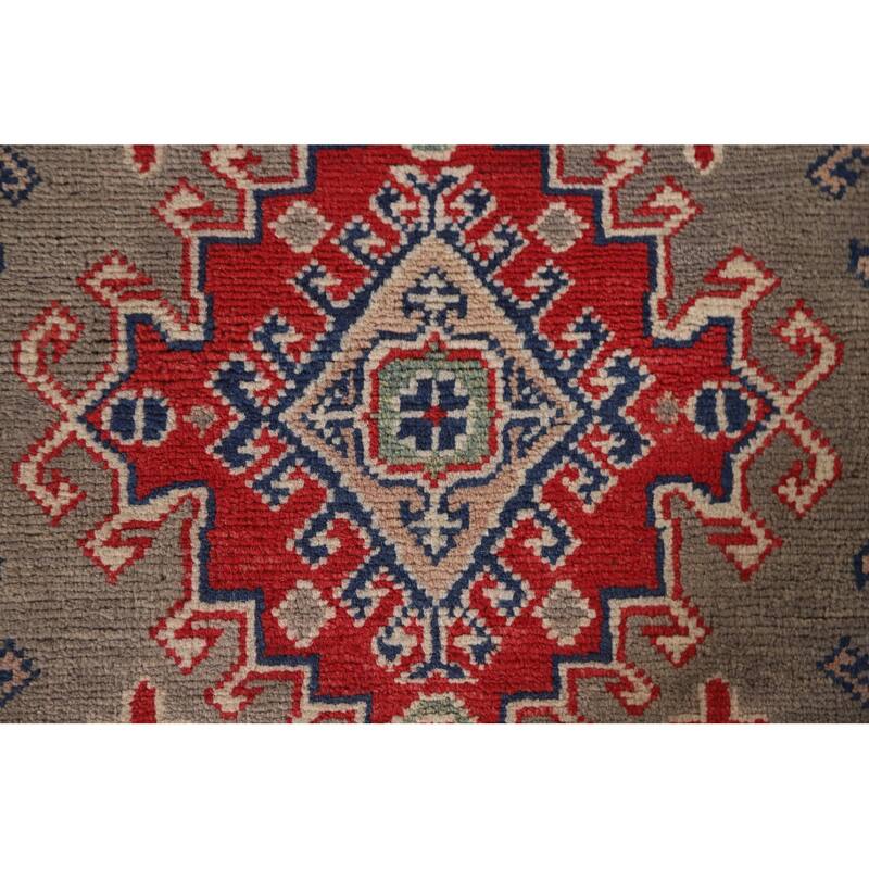 Hand Knotted Oriental 100% Wool Carpet Traditional Geometric Brown Kazak Runner Rug - 15' 11'' X 2' 8''