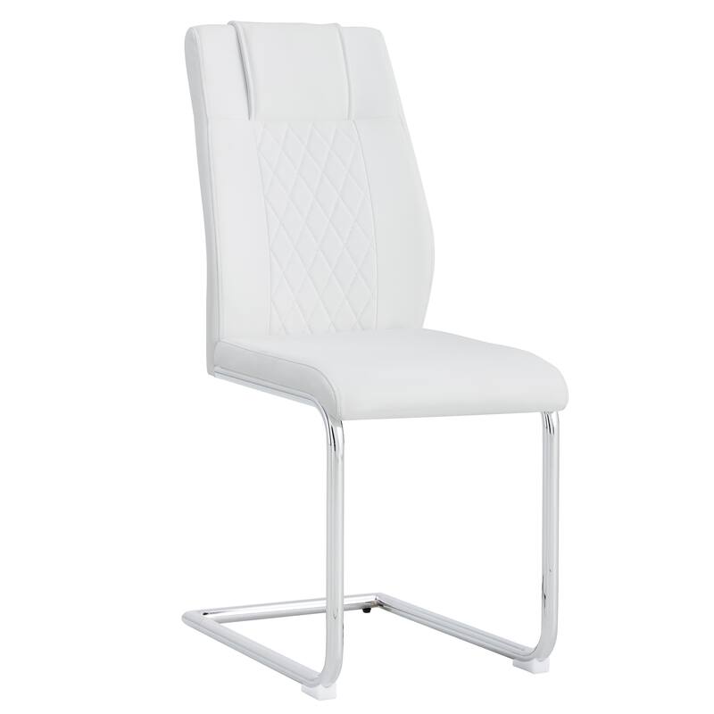 Modern Dining Chairs with Faux Leather Padded Seat,Set of 8
