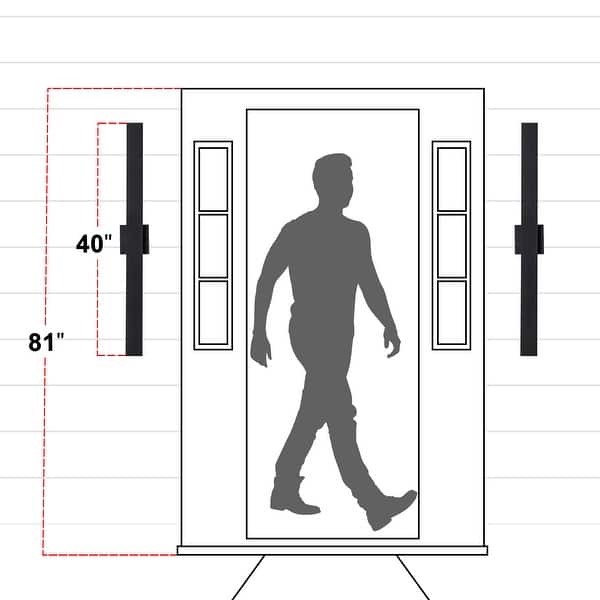 dimension image slide 5 of 6, C Cattleya 2-Light Matte Black Aluminum LED Outdoor Wall Sconce