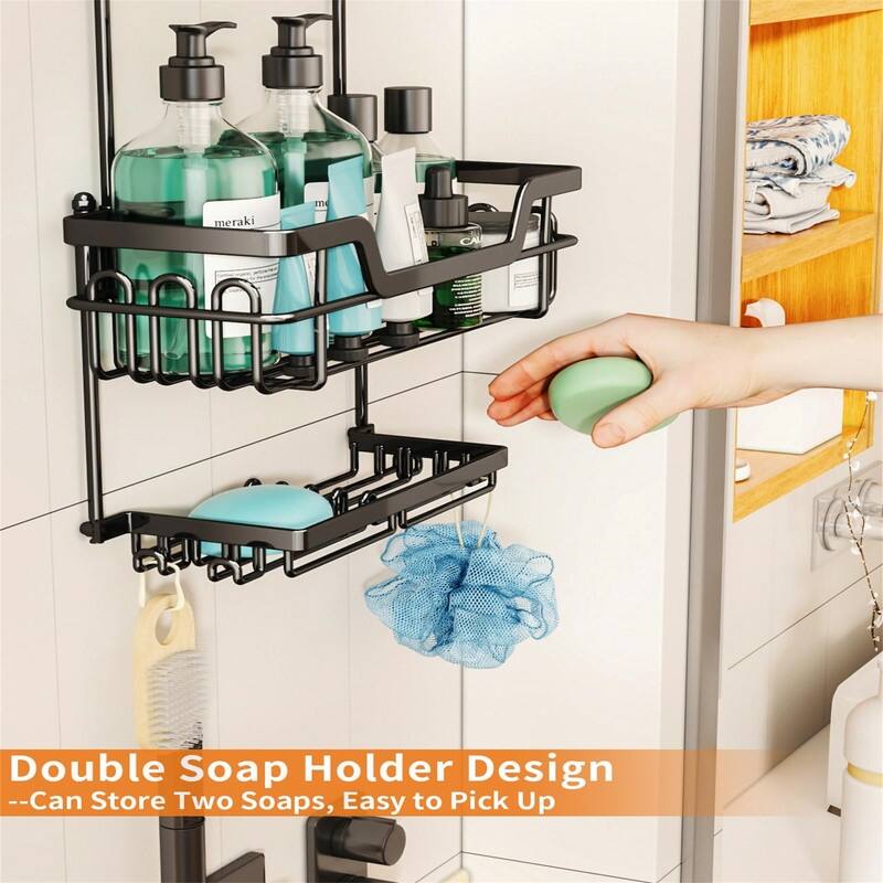 3 Tier Rustproof Hanging Shower Caddy - 4.72"D x 12.2"W x 30"H