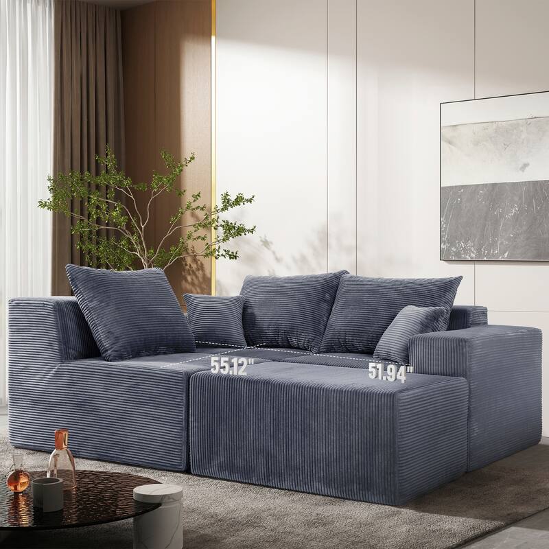 GDFStudio - 4-Piece Modular L-Shaped 100" Sectional Sofa with Chaise Lounge