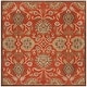 preview thumbnail 60 of 122, Patchway Handmade Classic Floral Wool Area Rug 4' Square - Rust - Square