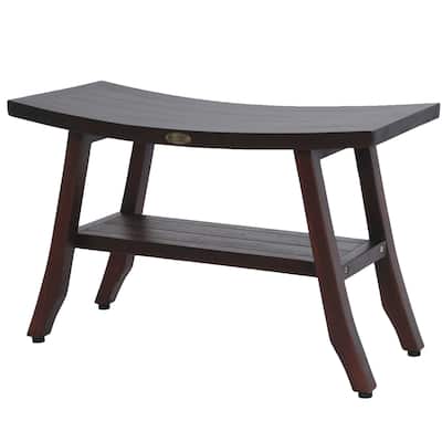 DecoTeak Satori 28-Inch, Teak Shower Bench, Wooden Bench, Bathroom Bench, Teak Shower Stool, Teak Shower Seat
