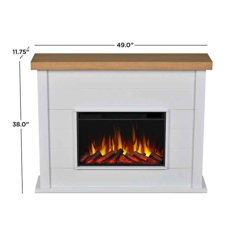 Marshall Slimline Electric Fireplace in White by Real Flame