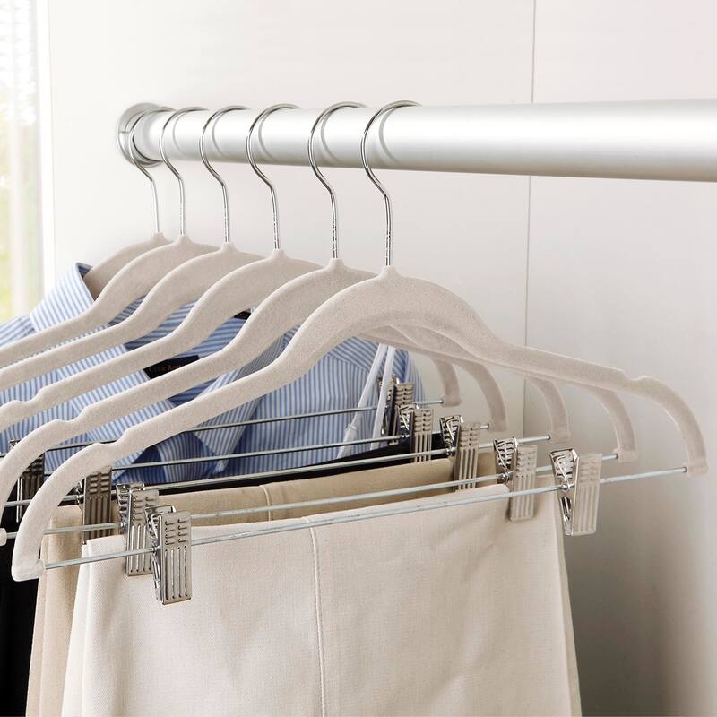Simplify 24 Pack Velvet Hangers with Clips